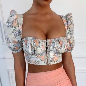 💕Stunning Lavender Floral Square Neck Top (Dupe)